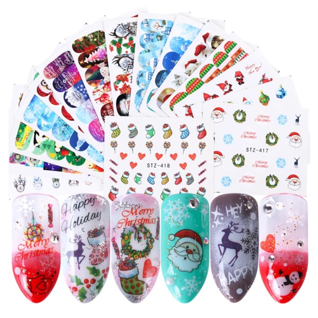 Kerstmis waterstickers/ water decals - 16 stuks